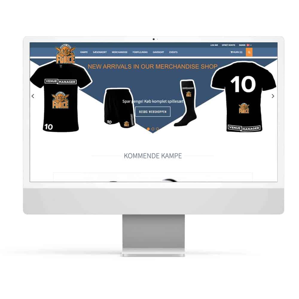 White-label webshop, med jeres farver og logo.