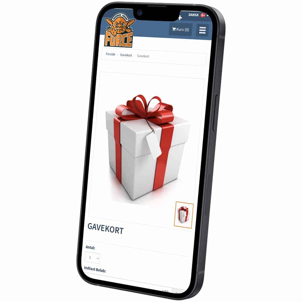 Sælg gavekort med jeres merchandise i webshoppen