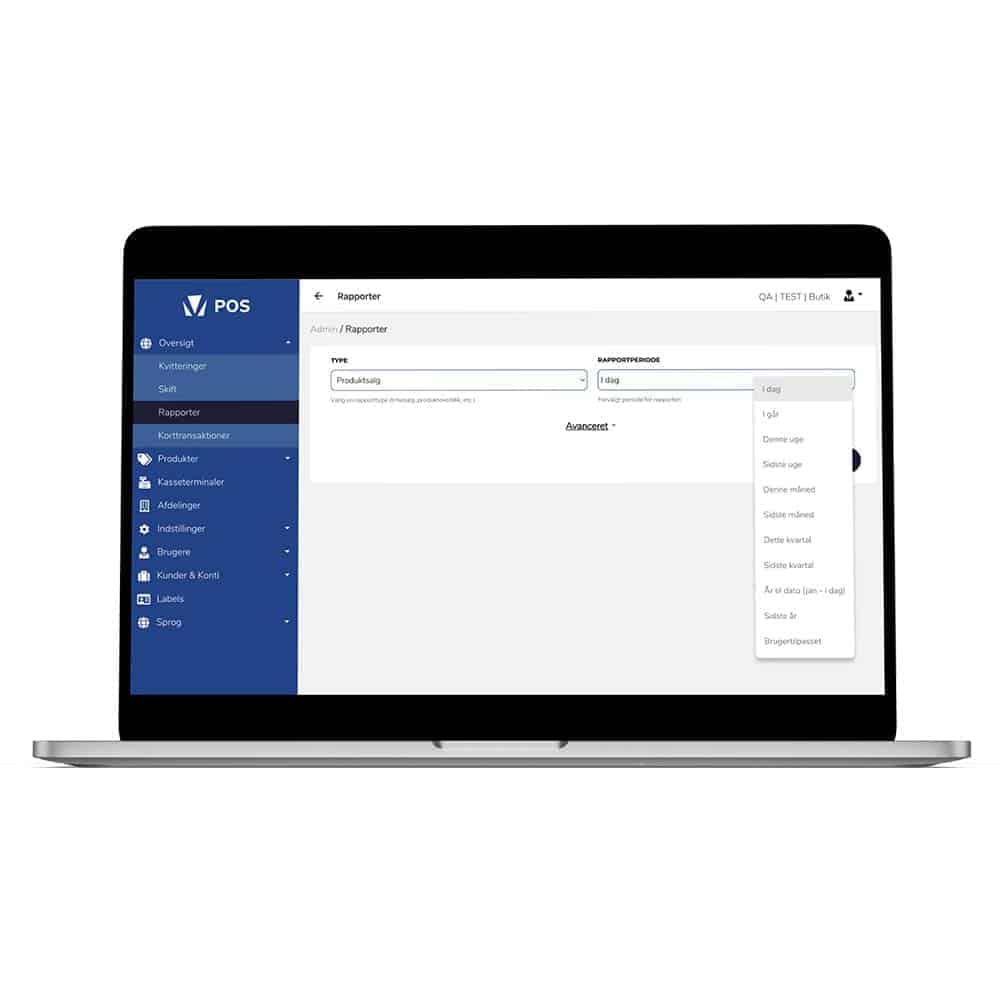 Få hurtigt lavet en omsætningsrapport i POS backoffice