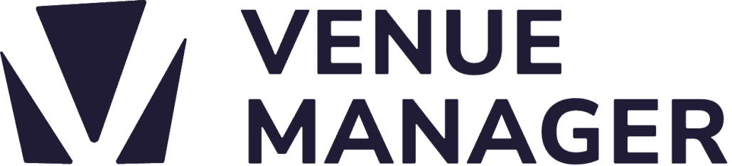Venue Manager logo horizontal blå