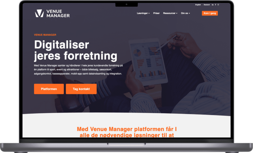 Fornyet website på Venuemanager.net Fornyet Website